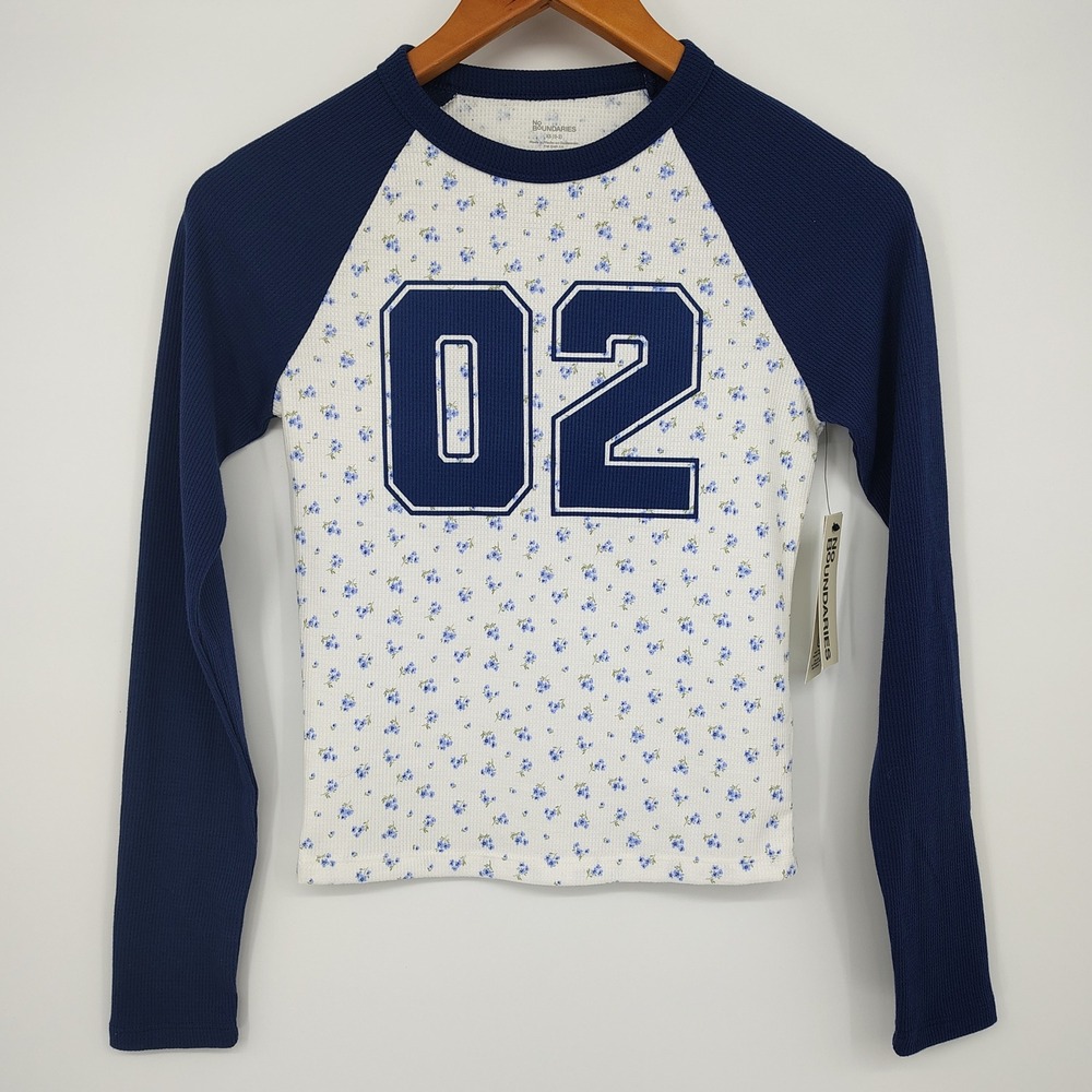 NWT No Boundaries Junior Girls Floral Raglan T-Shirt XS‎ 0-2 Jersey Sporty